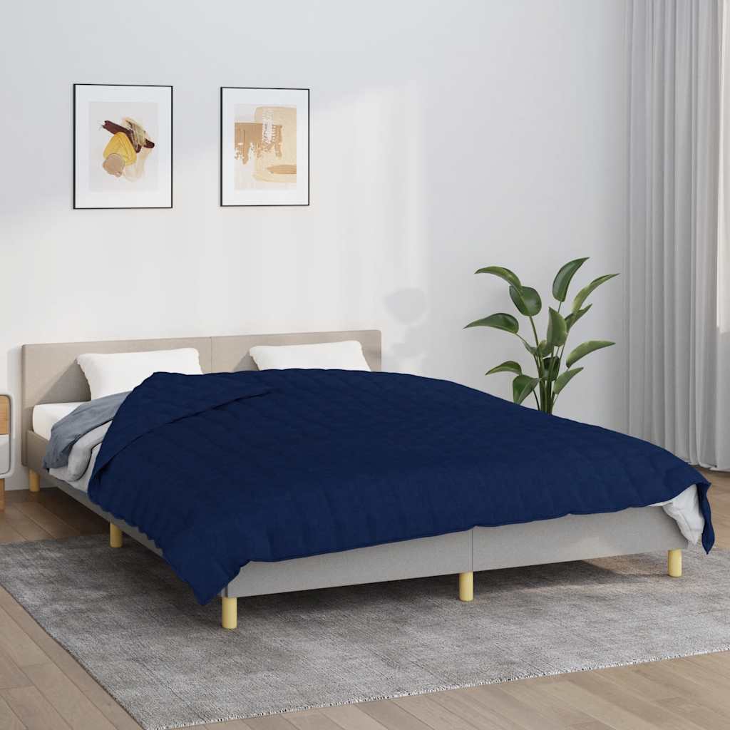 vidaXL Manta pesada 15 kg 220x235 cm tecido azul