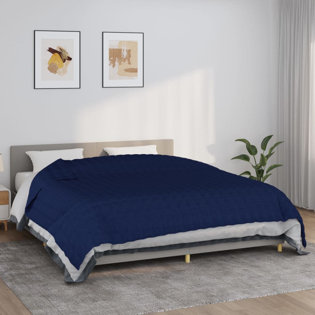 vidaXL Couverture lestée Bleu 220x260 cm 15 kg Tissu