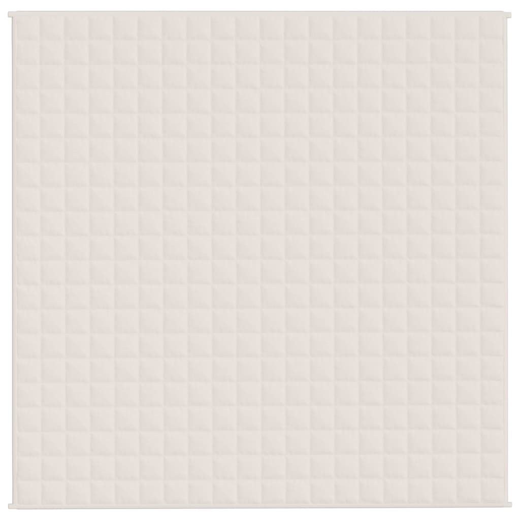 vidaXL Verzwaringsdeken 200x200 cm 9 kg stof lichtcrèmekleurig afbeelding