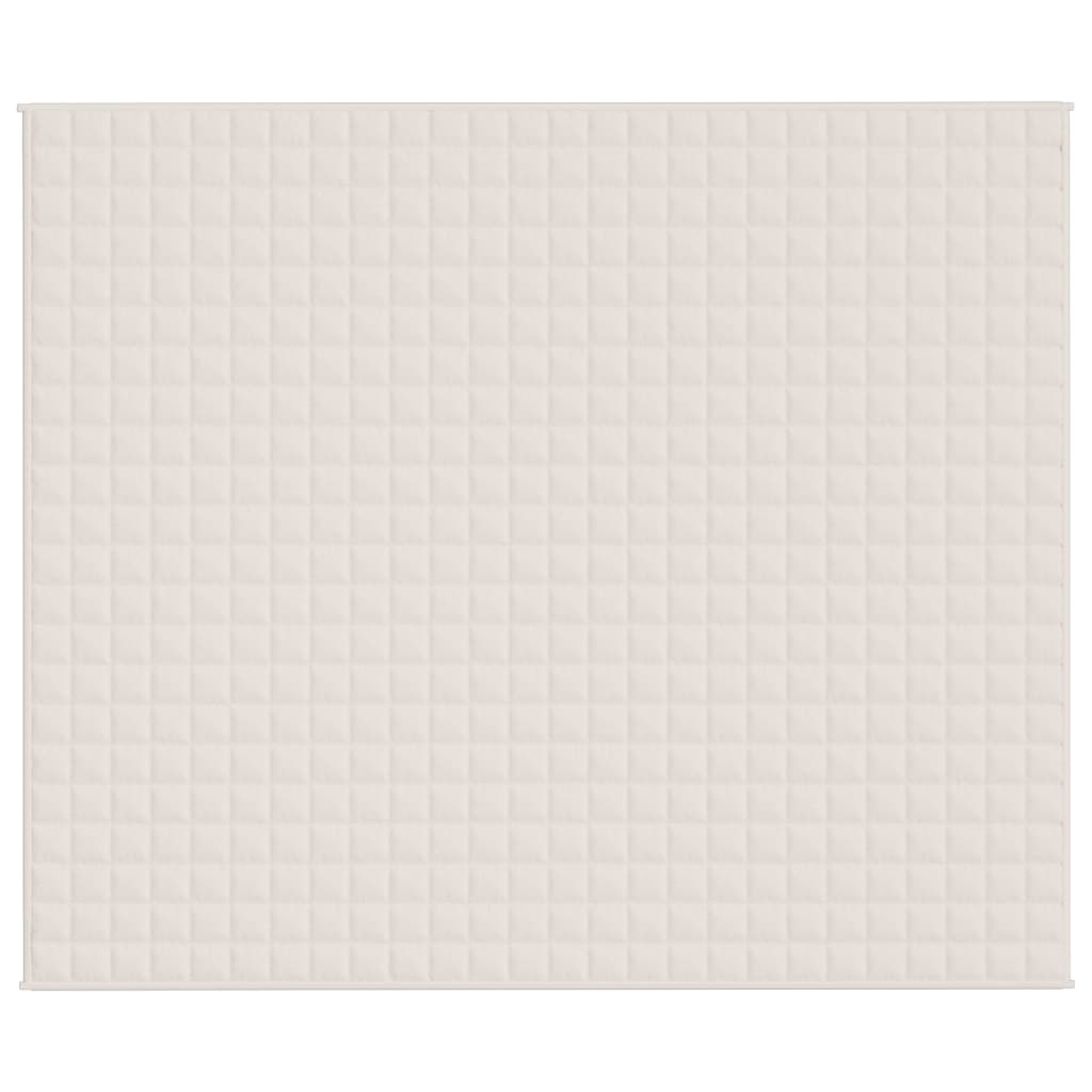 vidaXL Verzwaringsdeken 220x260 cm 15 kg stof lichtcrèmekleurig afbeelding