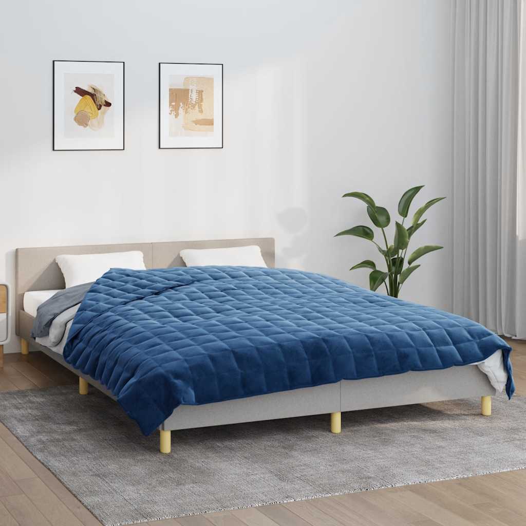 vidaXL Painopeitto sininen 200x200 cm 9 kg kangas