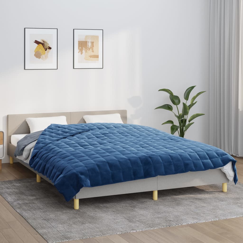 vidaXL Pătură cu greutăți, albastru, 220x235 cm, 11 kg, textil