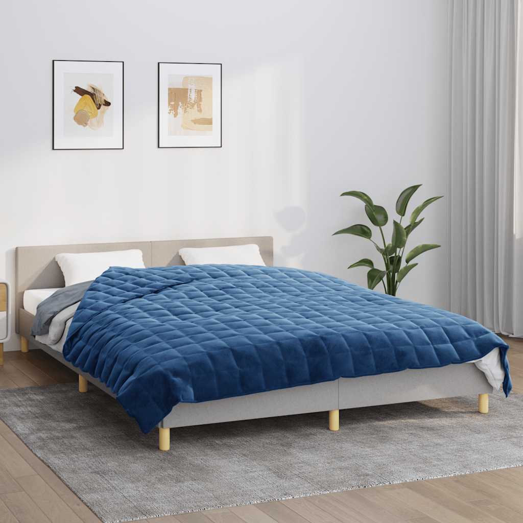 vidaXL Pătură cu greutăți, albastru, 220x235 cm, 11 kg, textil