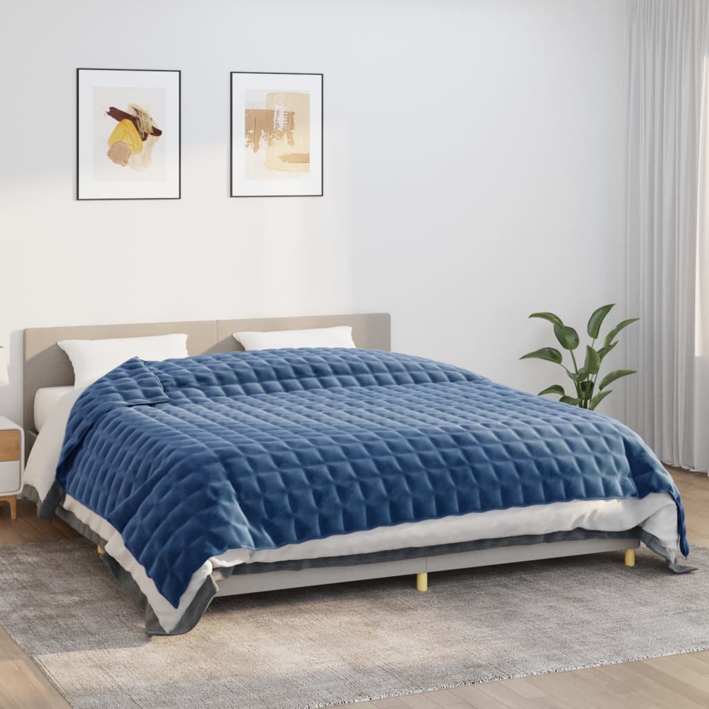 vidaXL Couverture lestée Bleu 220x260 cm 11 kg Tissu