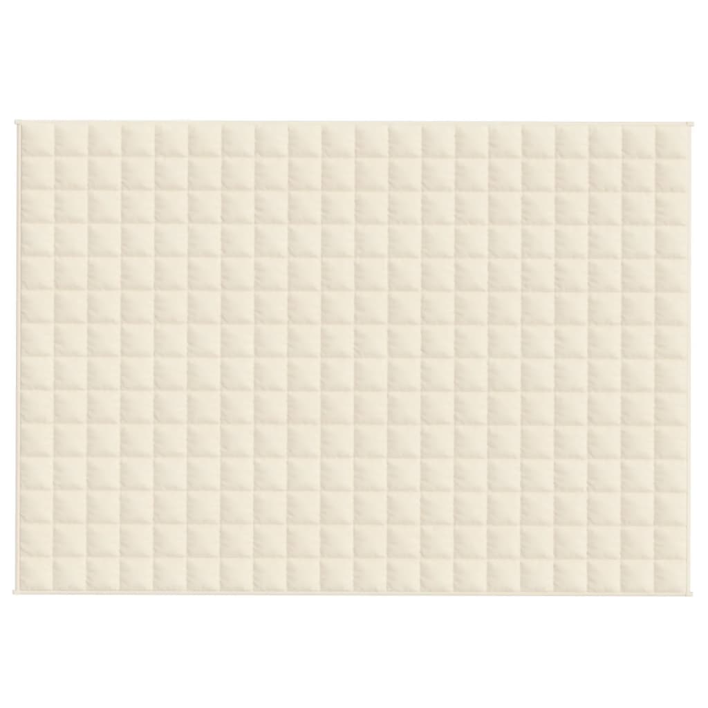 vidaXL Pătură cu greutăți, crem deschis, 138x200 cm, 10 kg, textil