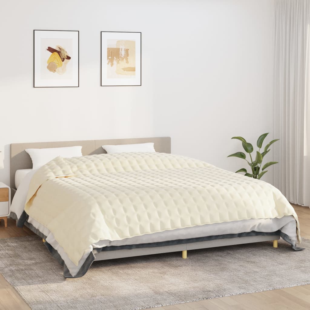 vidaXL Couverture lestée Crème clair 235x290 cm 11 kg Tissu