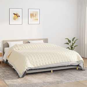 Zátěžová deka světle krémová 235 x 290 cm 11 kg textil - obrázek 1