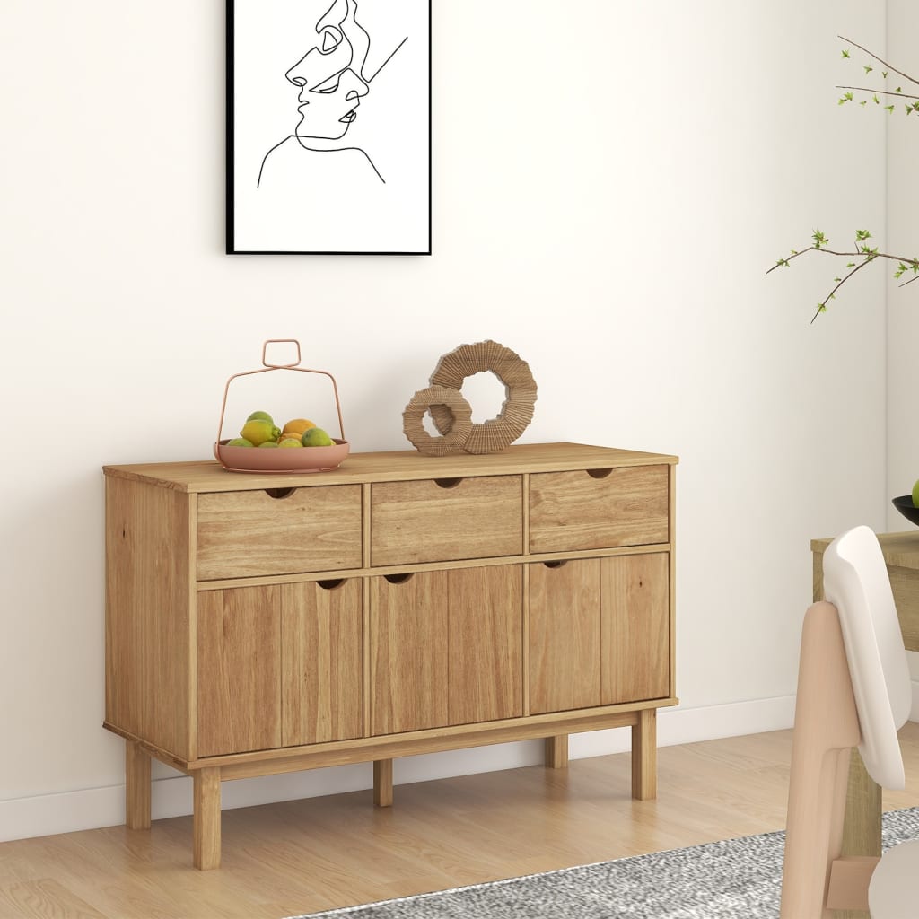 vidaXL Sideboard OTTA 114x43x73,5 cm Massivholz Kiefer