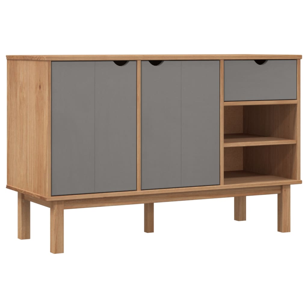 Sideboard OTTA Braun&Grau 114x43x73,5 cm Massivholz Kiefer