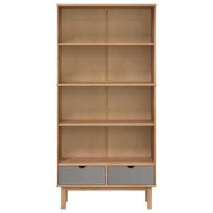 vidaXL Biblioth&egrave;que OTTA avec 2 tiroirs Marron et gris Bois massif pin