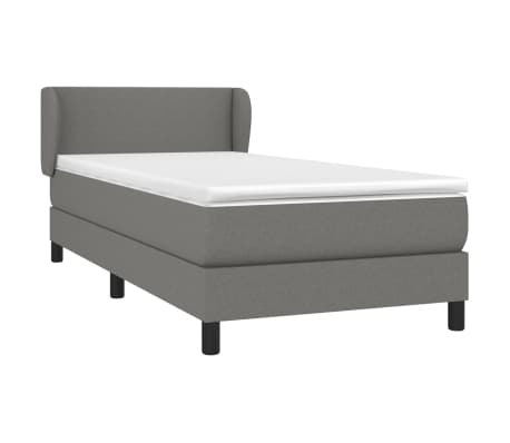 vidaXL Box Spring Bed with Mattress Dark Gray Twin XL Fabric