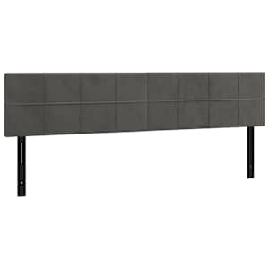Čela postele 2 ks tmavě šedá 80 x 5 x 78/88 cm samet - obrázek 2