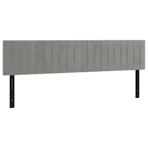 Čela postele 2 ks světle šedá 80 x 5 x 78/88 cm samet - obrázek 2