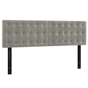 Čela postele 2 ks světle šedá 72 x 5 x 78/88 cm samet - obrázek 2