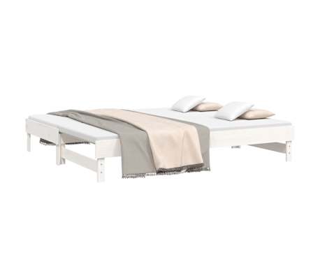 vidaXL Sof&aacute;-cama de puxar 2x(80x200) cm pinho maci&ccedil;o branco
