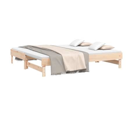 vidaXL Pat de zi extensibil, 2x(90x190) cm, lemn masiv de pin