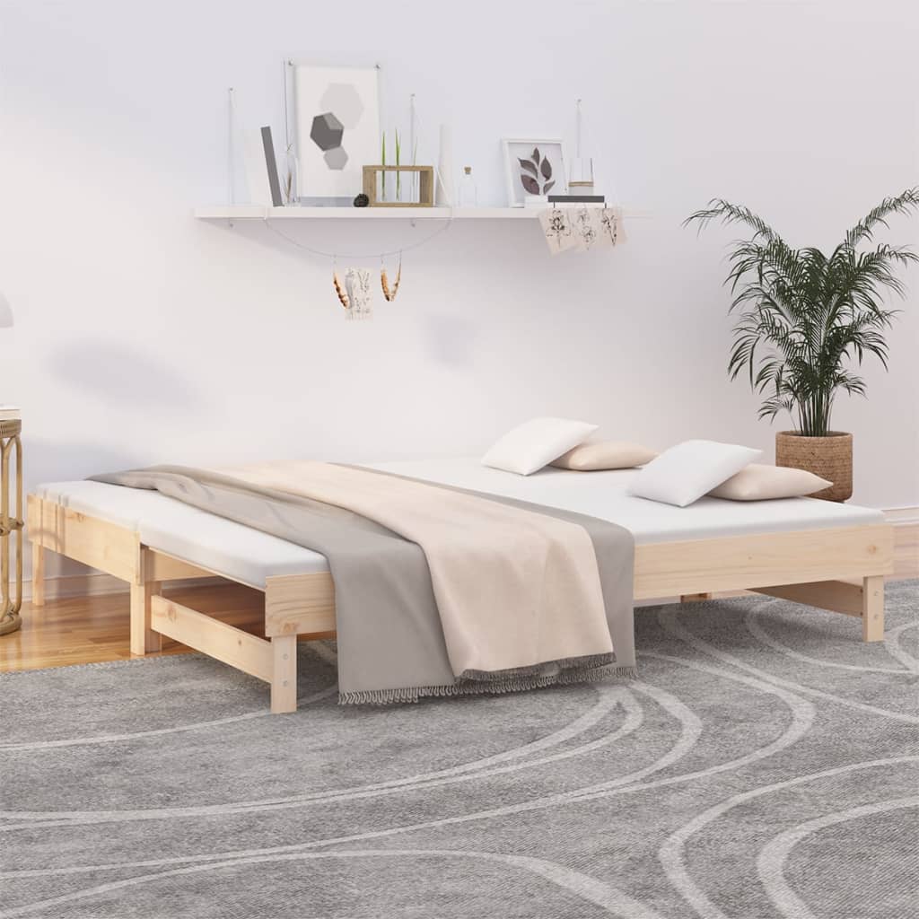 vida XL Tagesbett Ausziehbar 2x(75x 190) cm Massivholz Kiefer