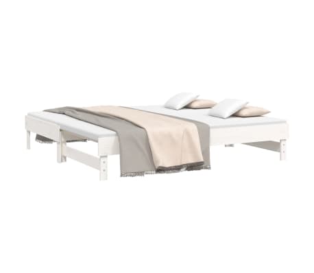 vidaXL Lit coulissant sans matelas blanc 2x(75x190) cm