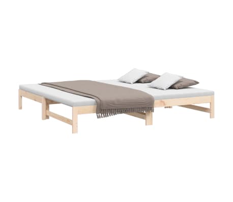 vidaXL Lit coulissant sans matelas 2x(100x200) cm bois de pin massif