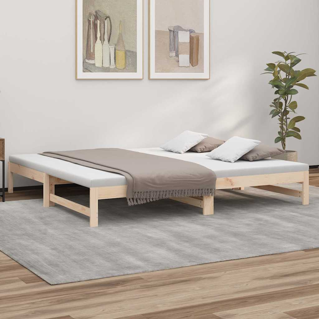 vidaXL daybed med udtræk 80x200 cm massivt fyrretræ