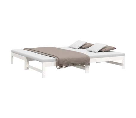 vidaXL Pull-out Day Bed without Mattress White 2x(80x200) cm