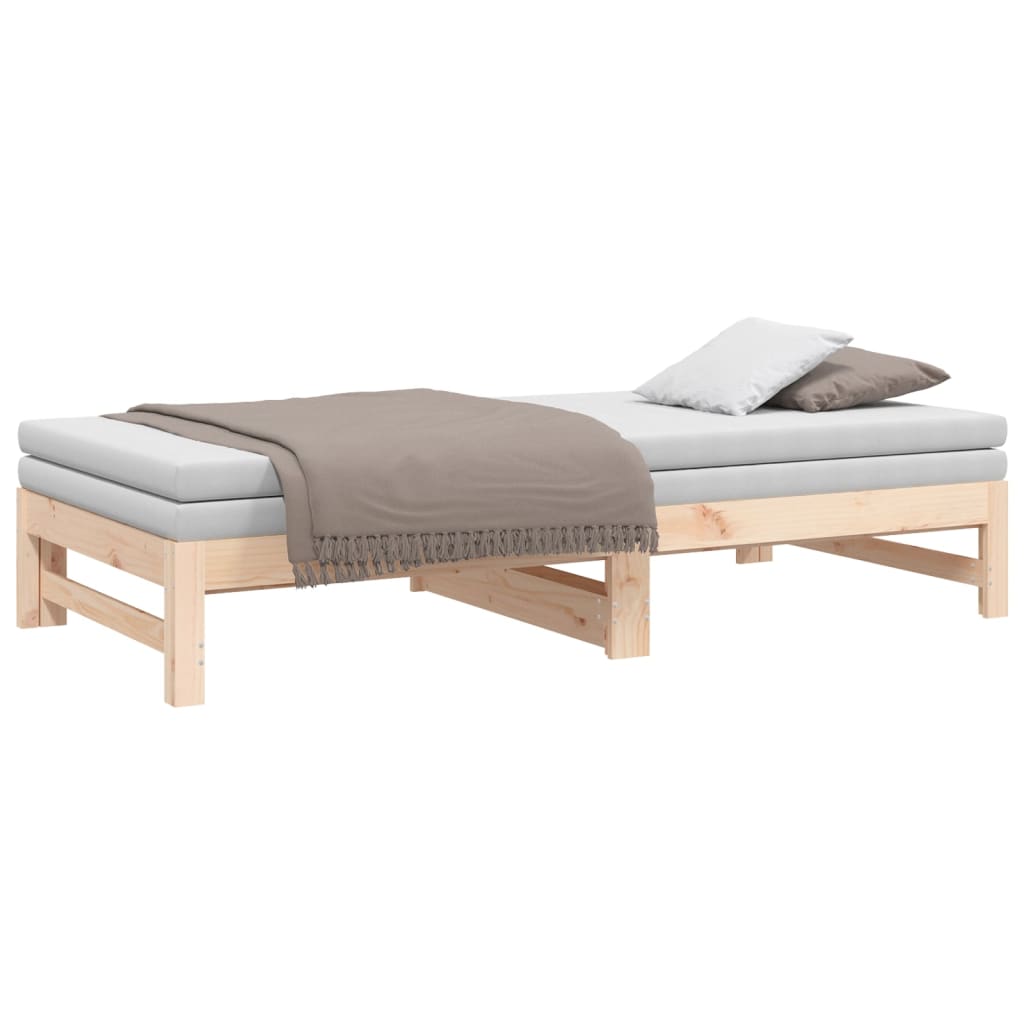izvelkama gulta, 2x(90x190) cm, priedes masīvkoks | Stepinfit.lv