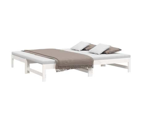vidaXL Dnevni ležaj na izvlačenje bijeli 2x(90x190)cm masivna borovina