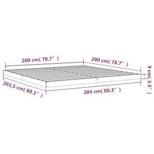 Rám postele 200 x 200 cm masivní borovice - obrázek 8