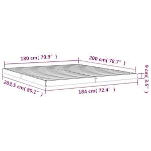 Rám postele 180 x 200 cm Super King Size masivní borovice - obrázek 8