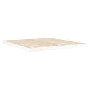 Rám postele s LED bílý 180 x 200 cm Super King masivní dřevo - obrázek 4