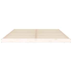 Rám postele bílý 150 x 200 cm King Size masivní borové dřevo - obrázek 5