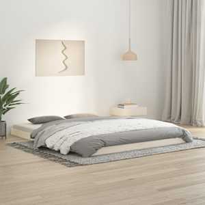 Rám postele bílý 150 x 200 cm King Size masivní borové dřevo - obrázek 1