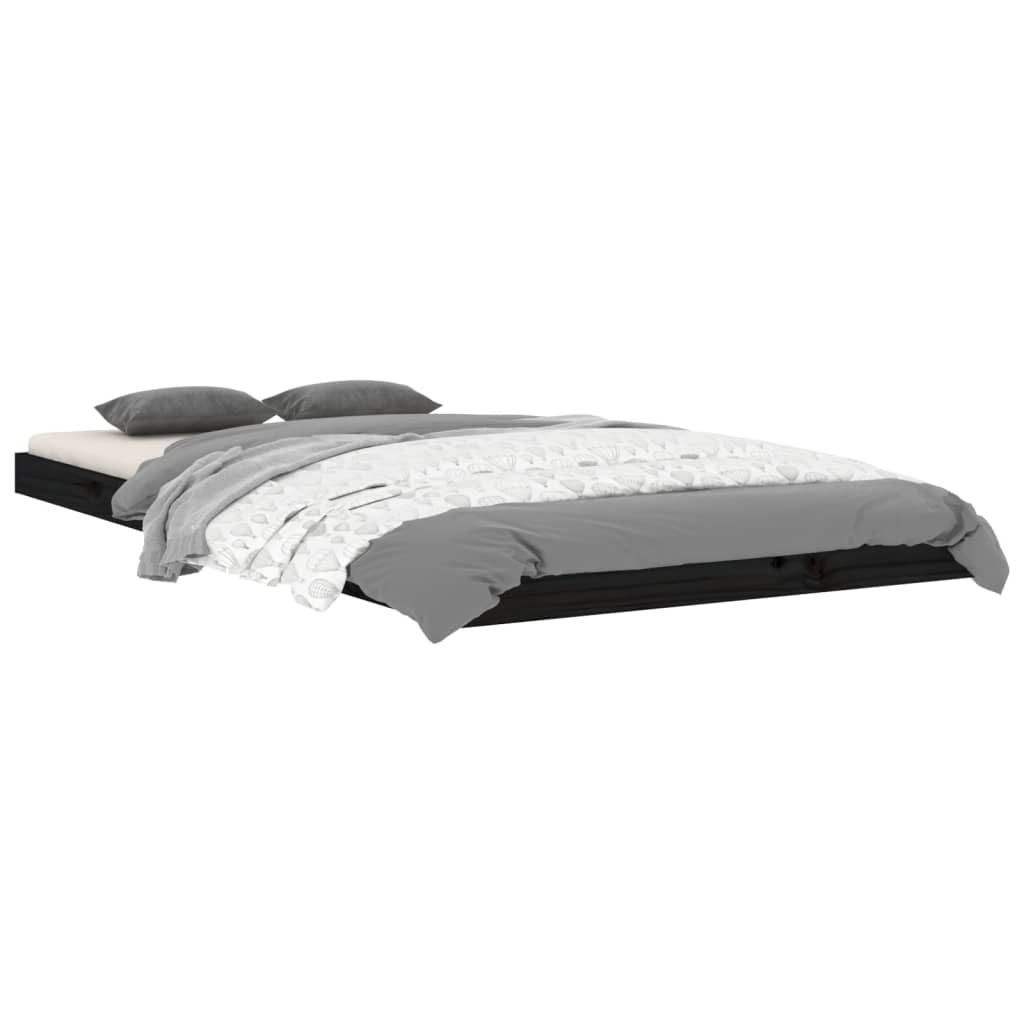 vidaXL Bedframe massief grenenhout zwart 100x200 cm afbeelding