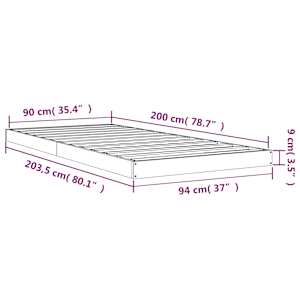 Rám postele 90 x 200 cm masivní borovice - obrázek 8