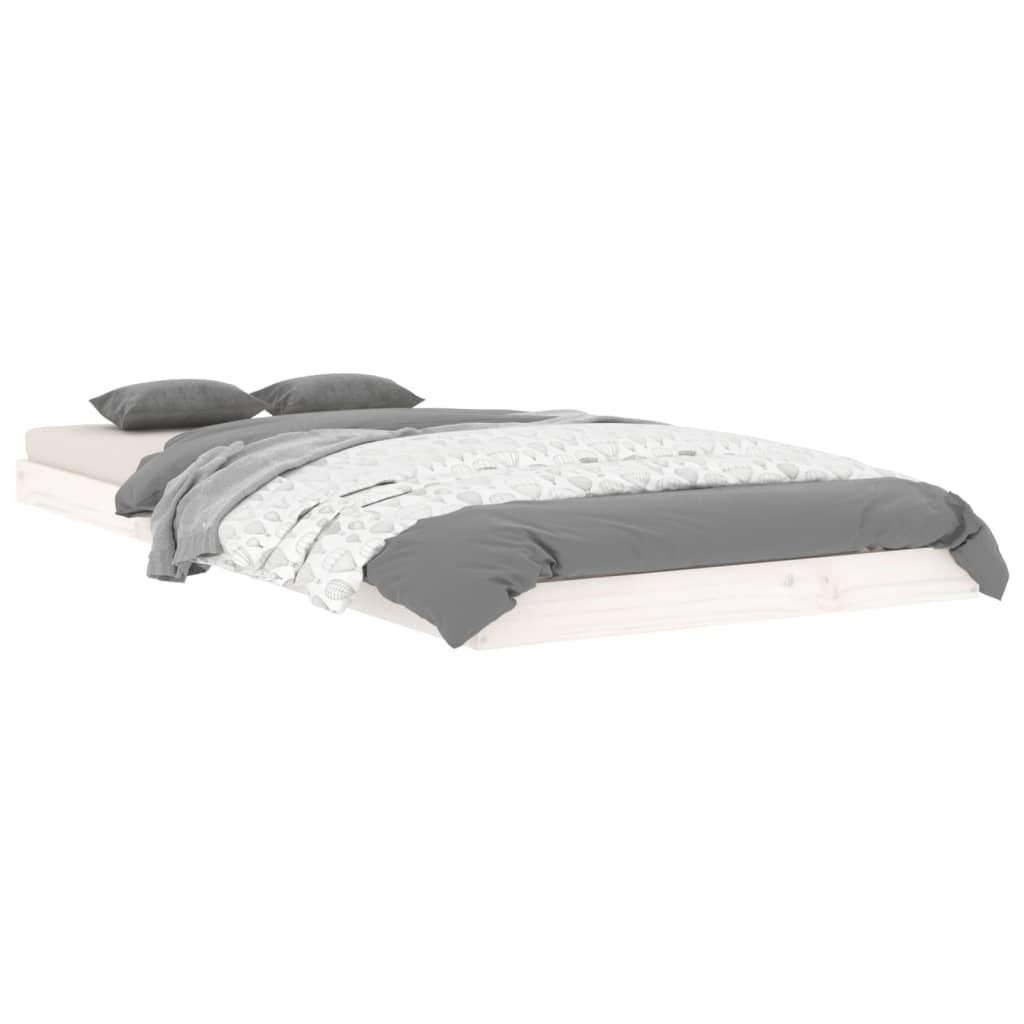 vidaXL Bedframe massief grenenhout wit 90x200 cm afbeelding