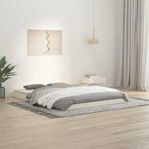 Rám postele bílý 135 x 190 cm Double masivní borové dřevo - obrázek 1