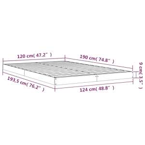 Rám postele bílý 120 x 190 cm Small Double masivní borové dřevo - obrázek 8