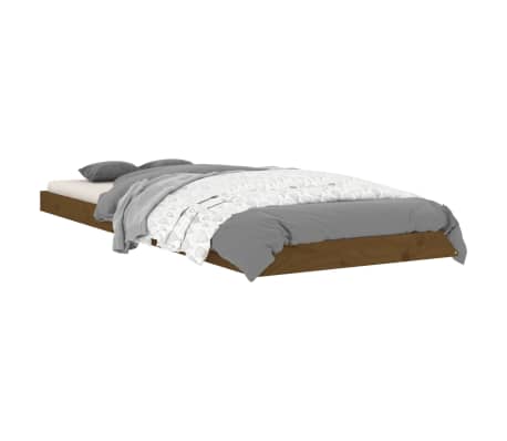 vidaXL Cadre de lit sans matelas marron miel 75x190 cm bois pin massif