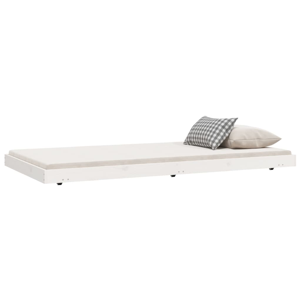 vidaXL Bedframe zonder matras massief grenenhout wit 90x200 cm afbeelding