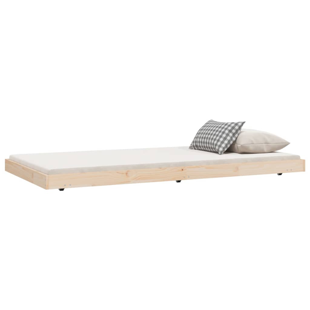 vidaXL tömör fenyő ágykeret matrac nélkül 80 x 200 cm