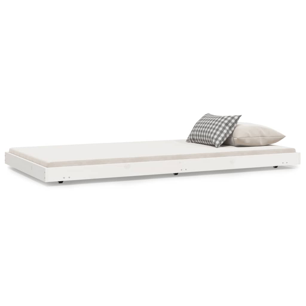 VidaXL Bedframe Zonder Matras Massief Grenenhout Wit 80x200 Cm