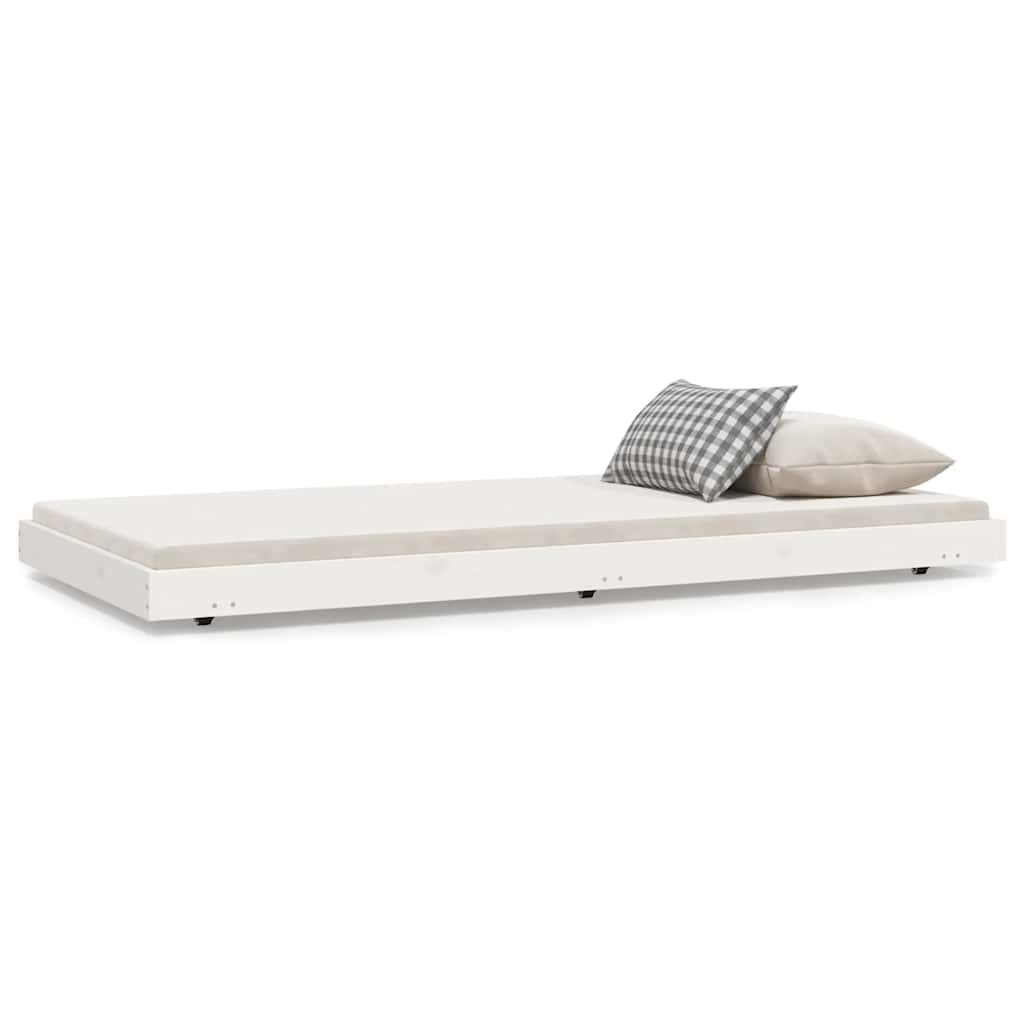 VidaXL Bedframe Zonder Matras Massief Grenenhout Wit 90x190 Cm