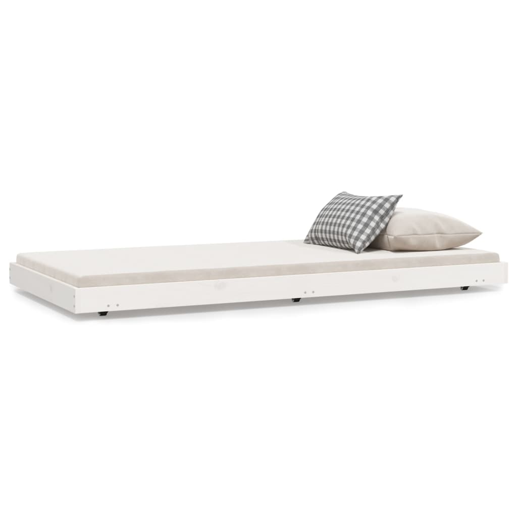 VidaXL Bedframe Zonder Matras Massief Grenenhout Wit 75x190 Cm