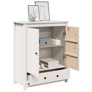 Skříň highboard bílá 83 x 41,5 x 100 cm masivní borové dřevo - obrázek 4