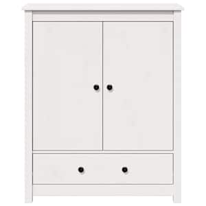 Skříň highboard bílá 83 x 41,5 x 100 cm masivní borové dřevo - obrázek 5