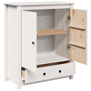 Skříň highboard bílá 83 x 41,5 x 100 cm masivní borové dřevo - obrázek 6