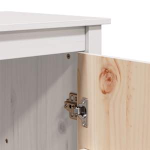 Skříň highboard bílá 83 x 41,5 x 100 cm masivní borové dřevo - obrázek 9