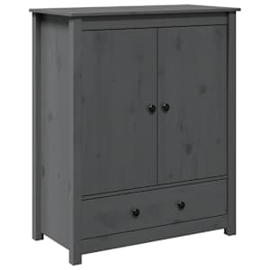 Skříň highboard šedá 83 x 41,5 x 100 cm masivní borové dřevo - obrázek 2