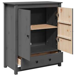 Skříň highboard šedá 83 x 41,5 x 100 cm masivní borové dřevo - obrázek 6