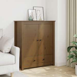Skříň highboard medově hnědá 83x41,5x100 cm masivní borovice - obrázek 3
